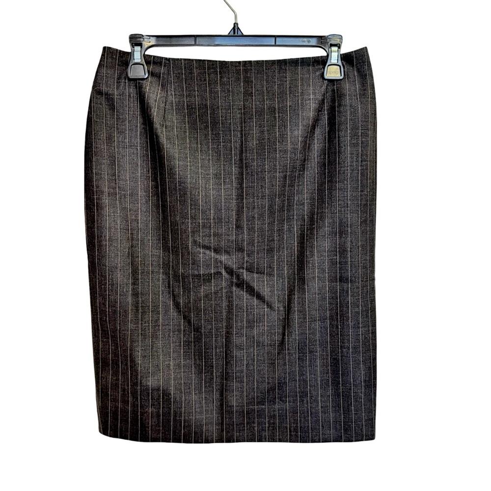 Zenobia Wool Pinstripe Pencil Skirt | Tailored Career Luxury | Size 4